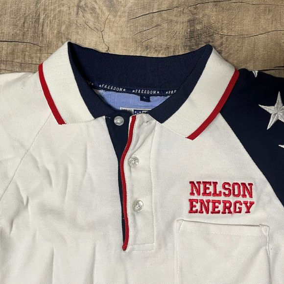 Rock Point Freedom Polo Shirt Mens Large White Short Sleeve Nelson Energy - Picture 3 of 11